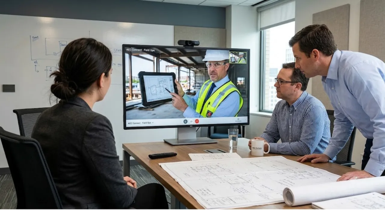Consulting engineer reviewing building measurements on site