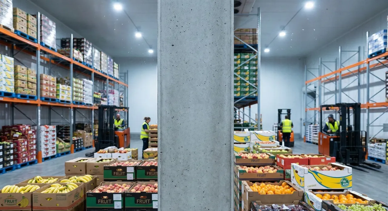 Bright retail store interior with stocked shelves