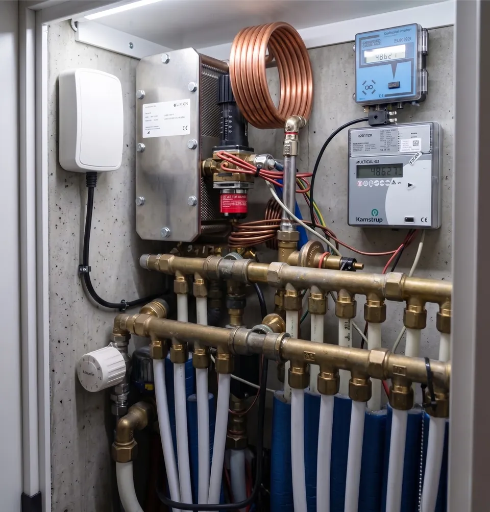 RoomAlyzer Water detector Compact monteret i et teknikskab