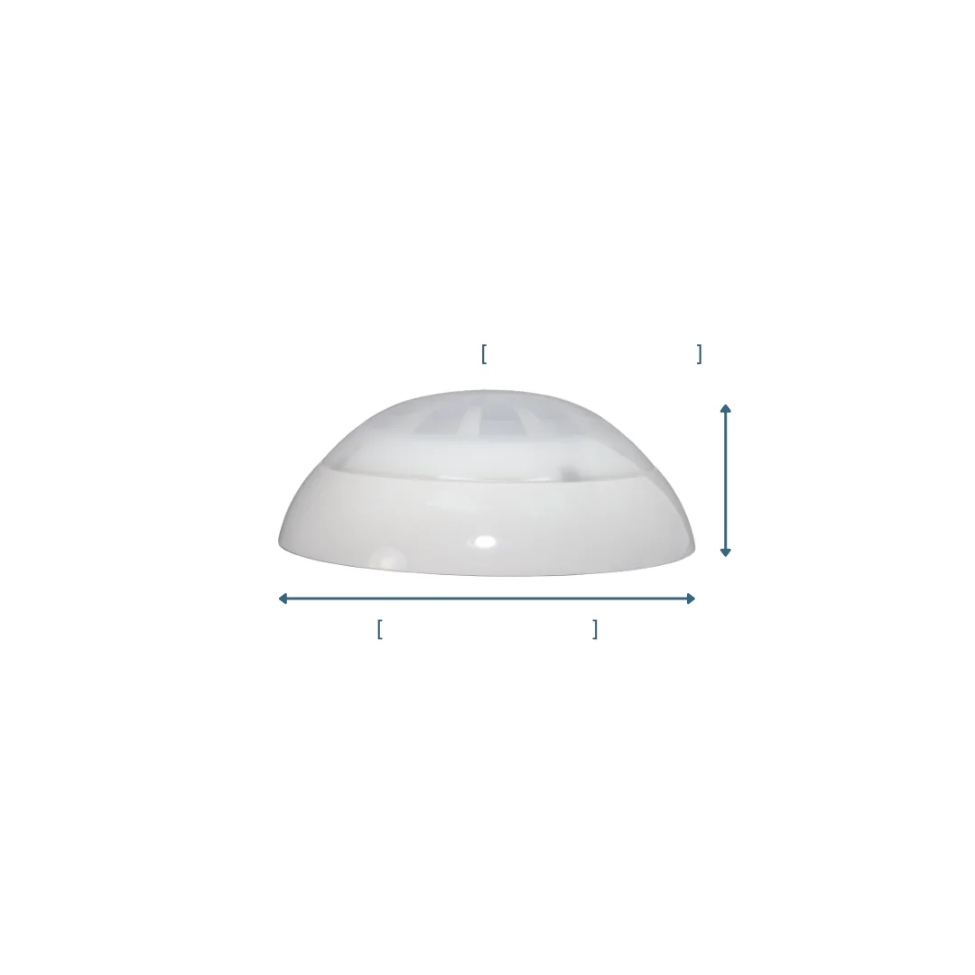 RoomAlyzer Space Motion sensor, side view for physical dimensions