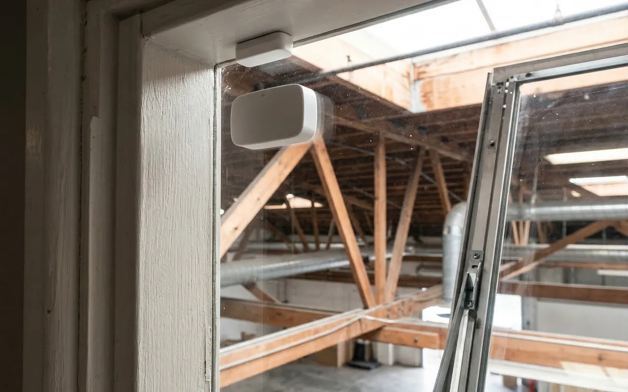 RoomAlyzer Space Open/Close sensor on a window, open and close detection